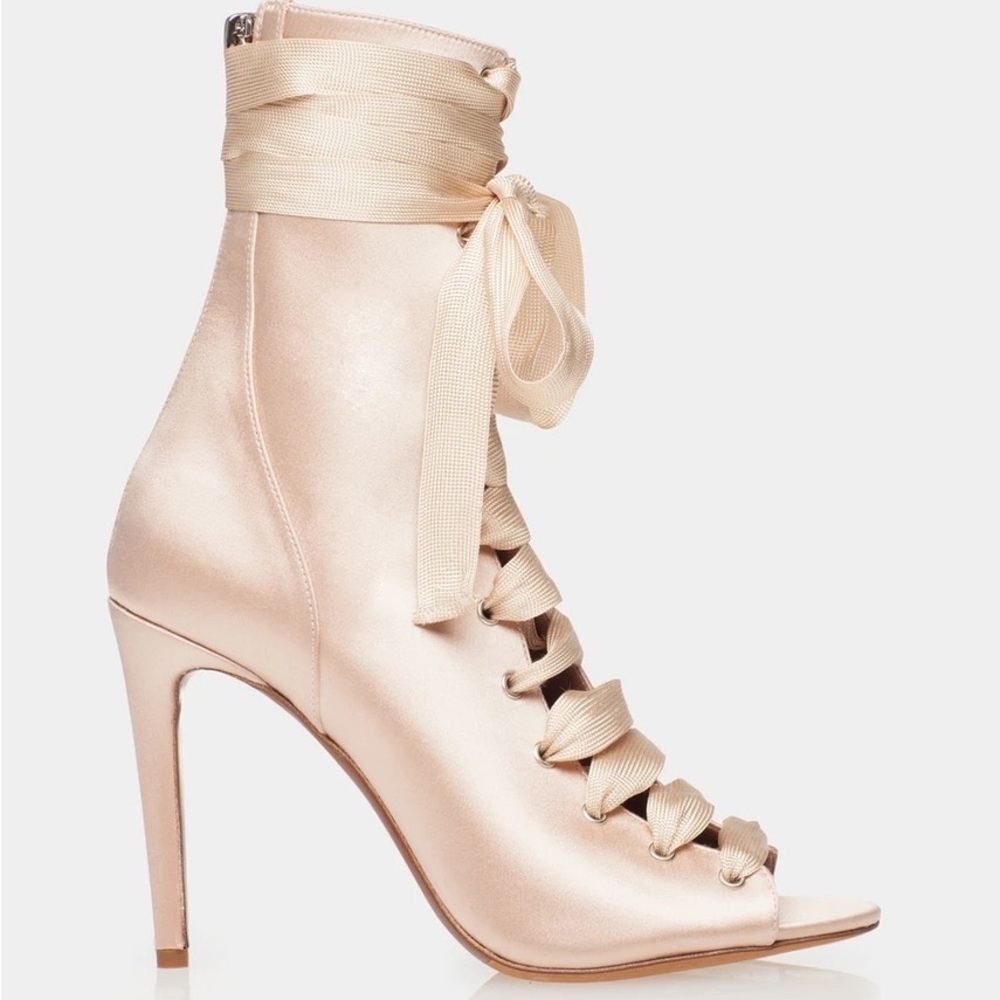 Tabitha Simmons pink lace up booties